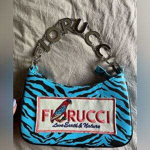 Fiorucci Animal Print Shoulder Bag with Metal Strap